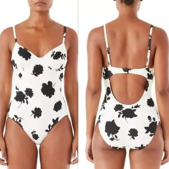 Kate Spade One Piece Swimsuit M Sea Star Underwire Lemons Pink Summer - Picture 8 of 8